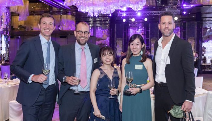 (l-r) Cathay Pacific Cargo’s George Edmunds, DHL Global Forwarding’s Mark Slade, Cathay Pacific Cargo’s Cheryl Ching and Tracey Ma, and Kuehne & Nagel’s Tobias Hofemeier